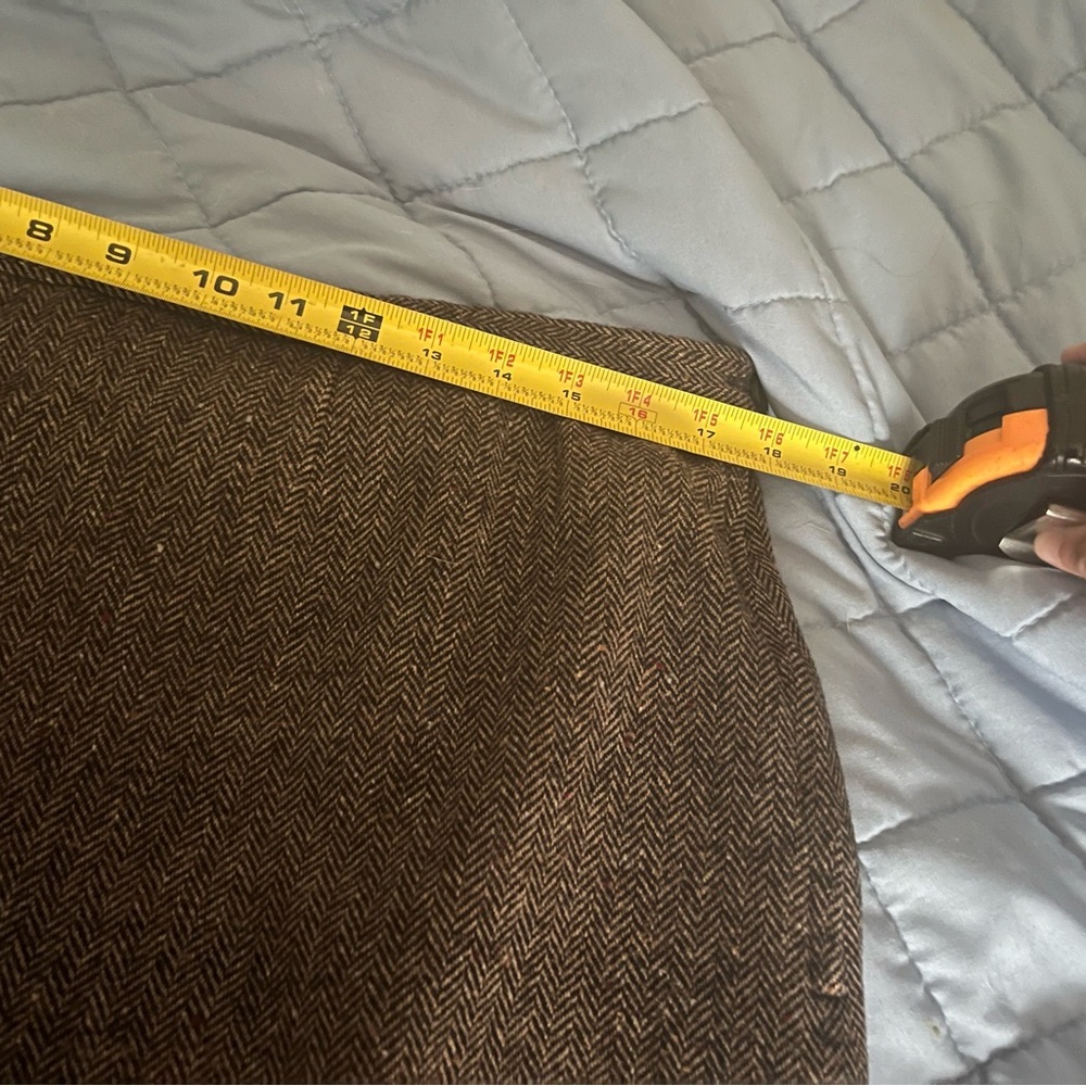 Pendleton Herringbone Wool Brown lined skirt. - image 5